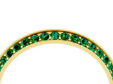 Yellow gold Double Row Pavé Round Emerald Eternity Band with Channel Setting_34