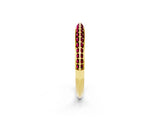 Yellow gold Double Row Pavé Round Garnet Eternity Band with Channel Setting_8