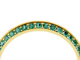 Yellow gold Double Row Pavé Round Green Sapphire Eternity Band with Channel Setting_10