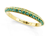 Yellow gold Double Row Pavé Round Green Sapphire Eternity Band with Channel Setting_18