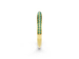 Yellow gold Double Row Pavé Round Green Sapphire Eternity Band with Channel Setting_19