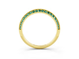Yellow gold Double Row Pavé Round Green Sapphire Eternity Band with Channel Setting_20