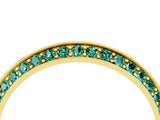 Yellow gold Double Row Pavé Round Green Sapphire Eternity Band with Channel Setting_21