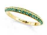 Yellow gold Double Row Pavé Round Green Sapphire Eternity Band with Channel Setting_30