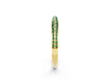 Yellow gold Double Row Pavé Round Green Sapphire Eternity Band with Channel Setting_31