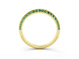 Yellow gold Double Row Pavé Round Green Sapphire Eternity Band with Channel Setting_32
