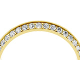 Yellow gold Double Row Pavé Round Moissanite Eternity Band with Channel Setting_10