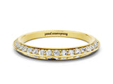 Yellow gold Double Row Pavé Round Moissanite Eternity Band with Channel Setting_6