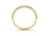 Yellow gold Double Row Pavé Round Moissanite Eternity Band with Channel Setting_9