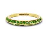 Yellow gold Double Row Pavé Round Peridot Eternity Band with Channel Setting_6