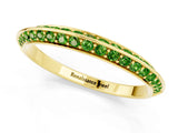 Yellow gold Double Row Pavé Round Peridot Eternity Band with Channel Setting_7