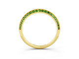 Yellow gold Double Row Pavé Round Peridot Eternity Band with Channel Setting_9