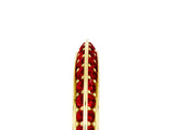 Yellow gold Double Row Pavé Round Ruby Eternity Band with Channel Setting_11