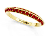 Yellow gold Double Row Pavé Round Ruby Eternity Band with Channel Setting_7