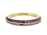 Yellow gold Double Row Pavé Round Tanzanite Eternity Band with Channel Setting_18