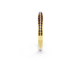 Yellow gold Double Row Pavé Round Tanzanite Eternity Band with Channel Setting_20