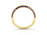 Yellow gold Double Row Pavé Round Tanzanite Eternity Band with Channel Setting_21