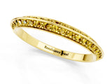 Yellow gold Double Row Pavé Round Yellow Sapphire Eternity Band with Channel Setting_19