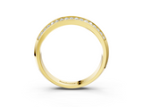 Yellow gold Double Row Round Diamond Channel Set Eternity Band_24