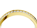 Yellow gold Double Row Round Diamond Channel Set Eternity Band_25