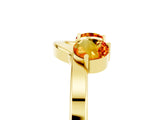 Yellow gold Dual Round Citrine Open Band Ring with Prong Setting_11