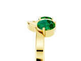 Yellow gold Dual Round Emerald Open Band Ring with Prong Setting_11