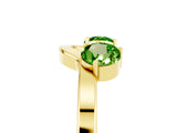 Yellow gold Dual Round Peridot Open Band Ring with Prong Setting_11