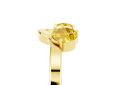 Yellow gold Dual Round Yellow Sapphire Open Band Ring with Prong Setting_23