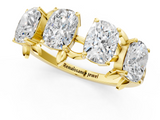 Yellow gold Elongated Cushion Diamond 4-Stone Band with Nature-Inspired Prong Setting_33