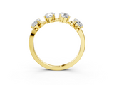 Yellow gold Elongated Cushion Diamond 4-Stone Band with Nature-Inspired Prong Setting_35