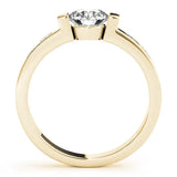 Yellow gold Emerald Brilliant Channel-Set Diamond Ring with Bezel Prong Setting 2