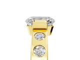 Yellow gold Emerald Brilliant Channel-Set Diamond Ring with Bezel Prong Setting_11