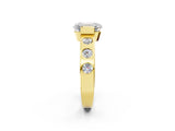 Yellow gold Emerald Brilliant Channel-Set Diamond Ring with Bezel Prong Setting_8