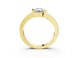 Yellow gold Emerald Brilliant Channel-Set Diamond Ring with Bezel Prong Setting_9