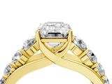 Yellow gold Emerald Brilliant Diamond Pavé Band with Six-Prong Setting_7