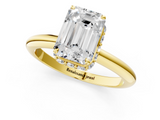 Yellow gold Emerald Brilliant Solitaire Engagement Ring with Six-Prong Setting and Classic Band_21