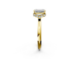 Yellow gold Emerald Brilliant Solitaire Engagement Ring with Six-Prong Setting and Classic Band_22