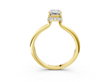 Yellow gold Emerald Brilliant Solitaire Engagement Ring with Six-Prong Setting and Classic Band_23