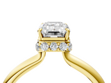 Yellow gold Emerald Brilliant Solitaire Engagement Ring with Six-Prong Setting and Classic Band_24
