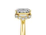 Yellow gold Emerald Brilliant Solitaire Engagement Ring with Six-Prong Setting and Classic Band_25