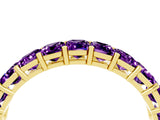 Yellow gold Emerald Cut Amethyst Eternity Band with Shared Prong Setting_10