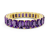 Yellow gold Emerald Cut Amethyst Eternity Band with Shared Prong Setting_6