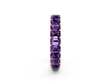 Yellow gold Emerald Cut Amethyst Eternity Band with Shared Prong Setting_8