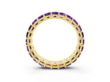 Yellow gold Emerald Cut Amethyst Eternity Band with Shared Prong Setting_9