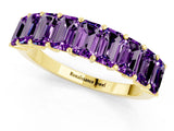 Yellow gold Emerald Cut Amethyst Prong-Set Eternity Band_7