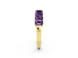 Yellow gold Emerald Cut Amethyst Prong-Set Eternity Band_8