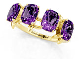 Yellow gold Emerald Cut Amethyst Prong-Set Half Eternity Band_25