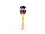 Yellow gold Emerald Cut Amethyst Prong-Set Half Eternity Band_26