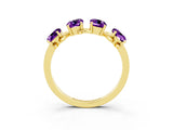 Yellow gold Emerald Cut Amethyst Prong-Set Half Eternity Band_27