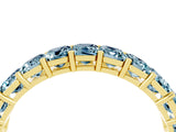 Yellow gold Emerald Cut Aquamarine Eternity Band with Shared Prong Setting_10